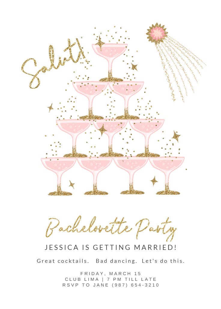 Salut - bachelorette party invitation